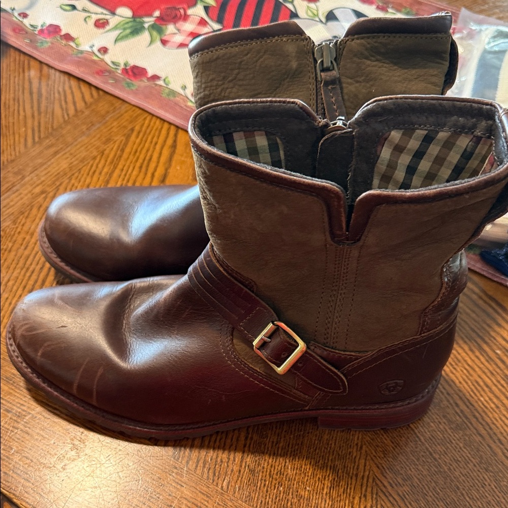 Ariat Brown and Tan Leather Boots